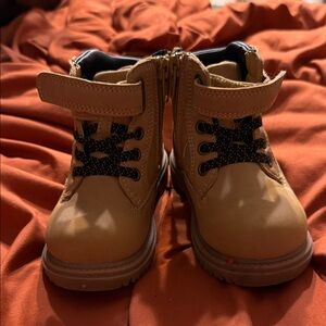 Wonder Nation Tan Kids Boots with Black Laces